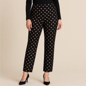 Soft Surroundings Women’s L Black and Gold Polka Dot Pants Pull-On NWOT